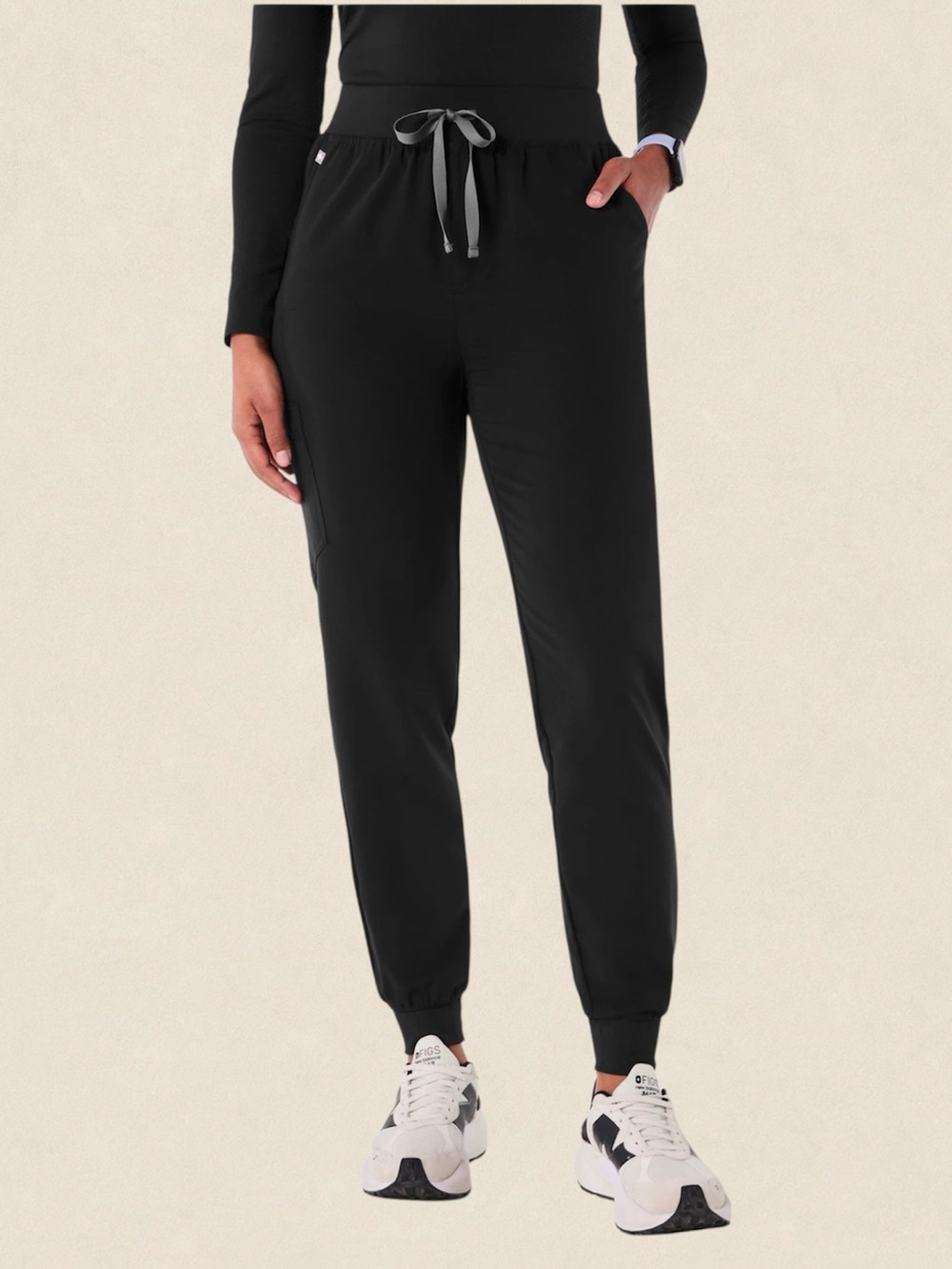FIGS Zamora Jogger Scrub Pants Technical Collection Size Medium Black Nursing